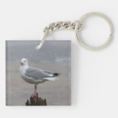 Porte-clés Mouette Élégante Debout Unique Côtière (Dos)
