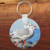 Porte-clés Mouette mignonne Oiseau (Verso)