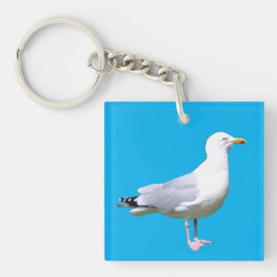 Porte-clés Mouette Oiseau Debout Côté Plage Faune Art