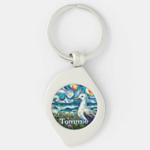 Porte-clés Mouette personnalisée de plage dans le style Van G
