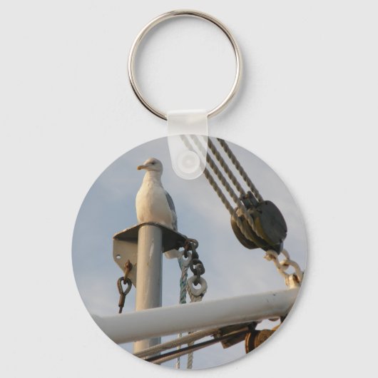 Porte-clés Mouette sur l'inclinaison d'un bateau (Recto)