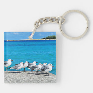 Porte-clés Mouettes, plage de sable, Nassau, Bahamas