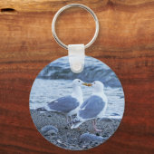 Porte-clés Mouettes s'embrasser sur la plage Photo (Recto)