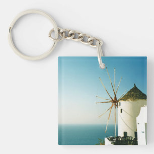 Porte-clés Moulin à vent de Santorin, Grèce
