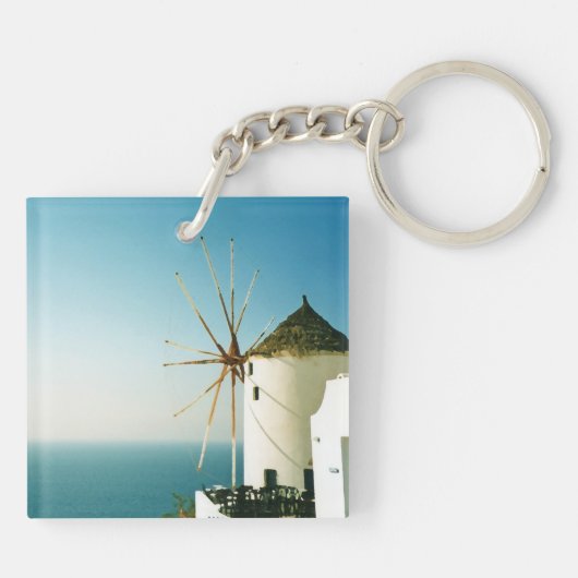 Porte-clés Moulin à vent de Santorin, Grèce (Dos)