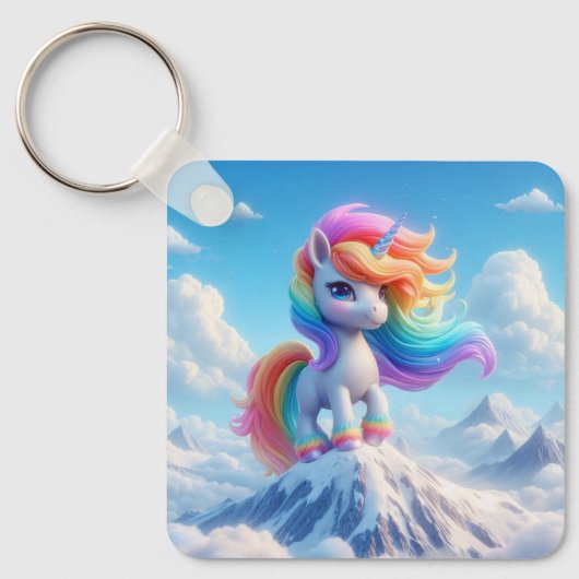 Porte-clés Mountain Magic Rainbow Unicorn (Recto)