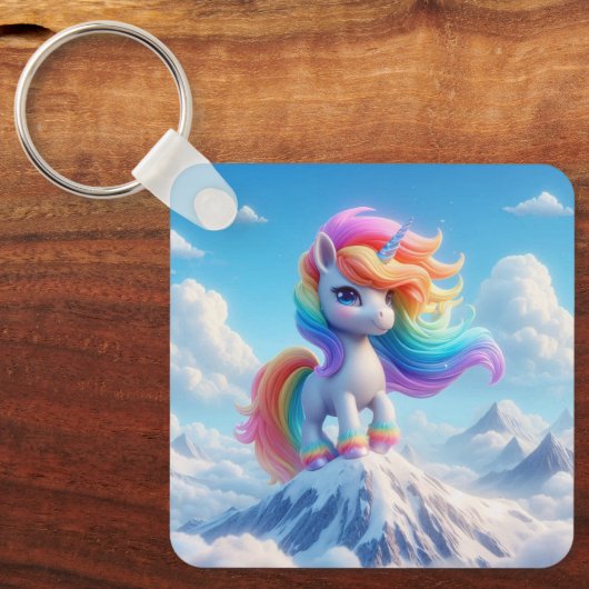 Porte-clés Mountain Magic Rainbow Unicorn (Recto)