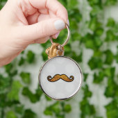 Porte-clés Moustache Bleue, Moustache Curl, Stache, Pois (Main)
