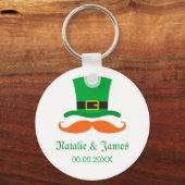Porte-clés Moustache Leprechaun Saint Patrick's jour mariage (Recto)