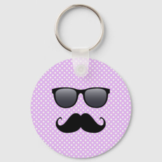 Porte-clés Moustache Noire Drôle Et Lunettes