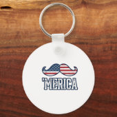 Porte-clés Moustache patriotique américaine en détresse Vecto (Recto)