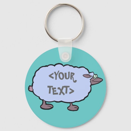 Porte-clés Mouton bleu,<YOUR TEXT> (Recto)