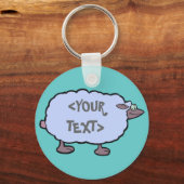 Porte-clés Mouton bleu,<YOUR TEXT> (Recto)