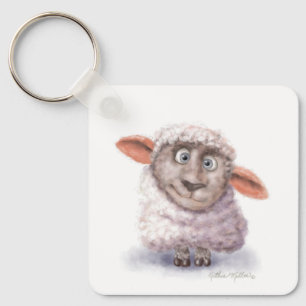 Porte-clés Mouton en boule de coton dessin animé
