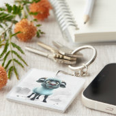 Porte-clés Mouton mignon design cosy (Devant Droit)