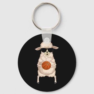 Porte-clés Mouton mouton drôle portant des lunettes de soleil