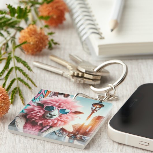 Porte-clés mouton rose (Devant Droit)