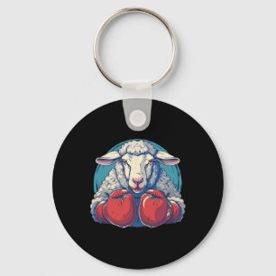 Porte-clés Moutons de boxe avec gants de boxe Kickboxing Drôl