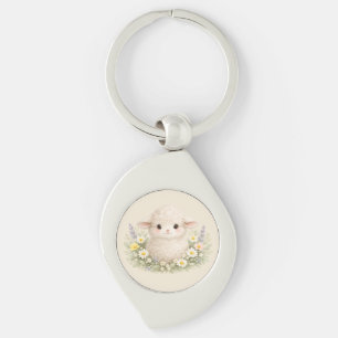 Porte-clés Moutons Fantaisistes et Fleurs Sauvages pour un Ch
