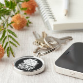 Porte-clés Moyens Meow Me Laisse Seul Chat Drôle - Blanc (Côté)