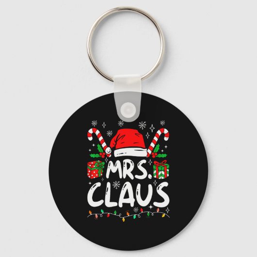 Porte-clés Mr And Mrs Claus Santa Hat Couples Family Christma (Recto)