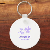 Porte-clés Mr & Mrs add family name date year wedding favor g (Recto)