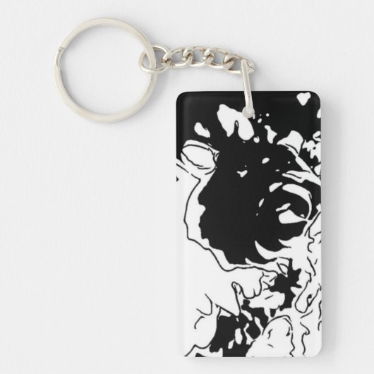 Porte-clés MRNStudios Doodle à fleurs (Devant)