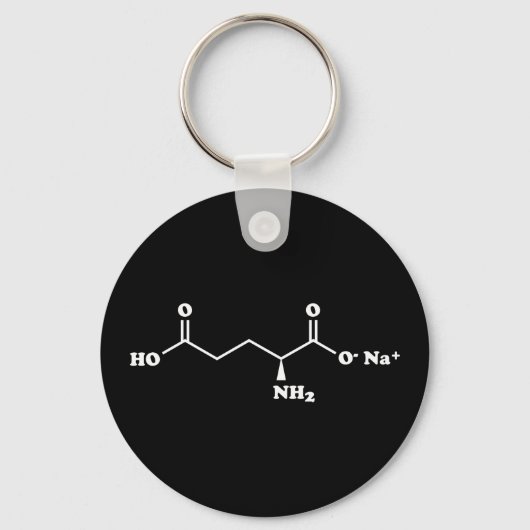 Porte-clés MSG Monosodium Glutamate Molecule Formule chimique (Recto)