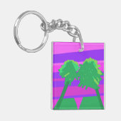 Porte-clés Mt. Coucher de soleil rose vert pourpre (Devant gauche)