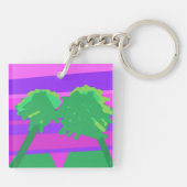 Porte-clés Mt. Coucher de soleil rose vert pourpre (Dos)