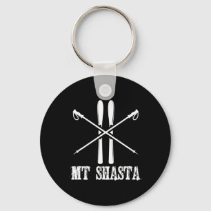 Porte-clés Mt Shasta Californie Ski Skieur Ski Nordique Alpin