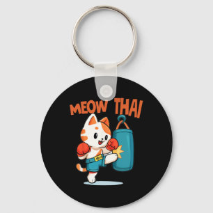 Porte-clés Muay Thai Funny Amoureux des chats Thai Boxing Tha