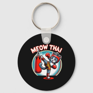Porte-clés Muay Thai Martial Art Thai Boxe Chat Meow Thai Fo