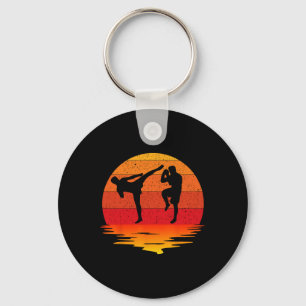 Porte-clés Muay Thai Retro Vintage Martial Arts Combat Boxe