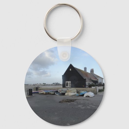 Porte-clés Mudeford Quay par jour venteux. (Recto)