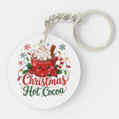 Porte-clés Mug de Chocolat Chaud de Noël Mignon (Dos)