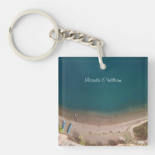 Porte-clés Multicolore personnalisé Sandy Beach Vue Océan