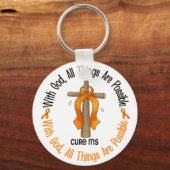 Porte-clés Multiple Sclerosis MS WITH GOD CROSS 1 (Recto)