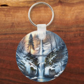 Porte-clés Multnomah Falls Snowy Christmas Tree (Recto)