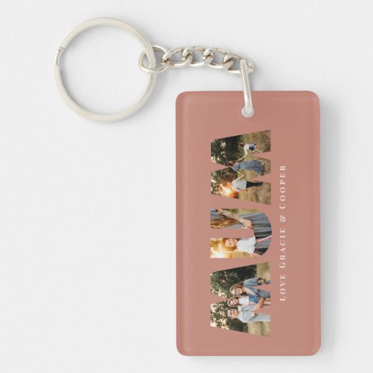 Porte-clés Mum 3 photo moderne élégante terre cuite mère jour (Devant)