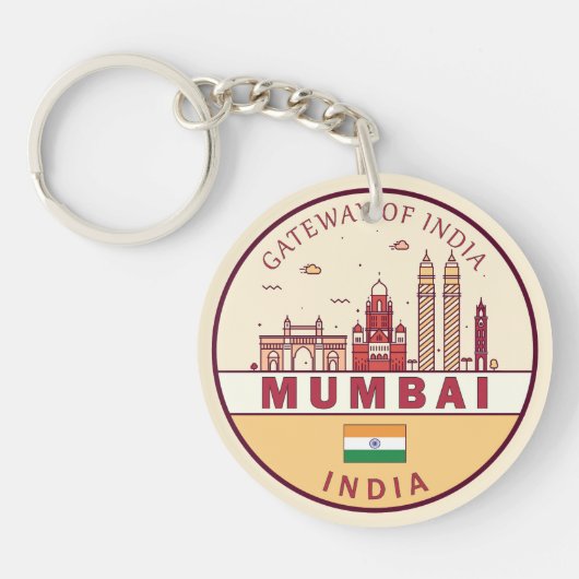 Porte-clés Mumbai India City Skyline Emblem (Devant)