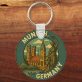 Porte-clés Munich Allemagne Ville Art (Verso)