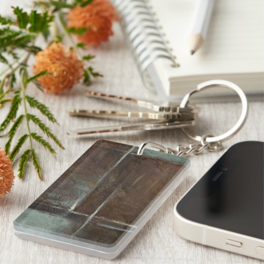 Porte-clés Mur de briques rouge et gris (Devant droit)
