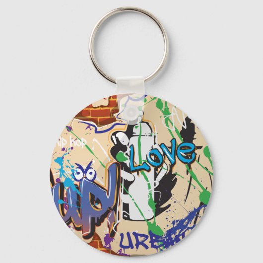 Porte-clés Mur de graffiti de hip hop urbain. (Recto)