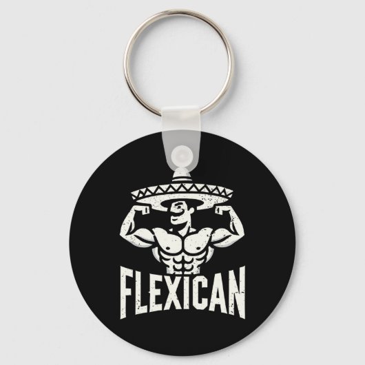 Porte-clés Muscle Flexique Mexicain Funny (Recto)