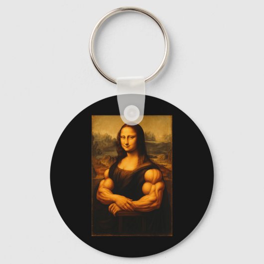 Porte-clés Muscle Mona Lisa Bodybuilder Poids Gymnase Et (Recto)