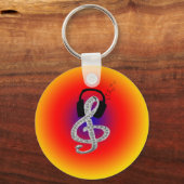 Porte-clés Music Gclef avec casque (Recto)