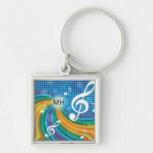 Porte-clés Music Illustration custom monogram key chains