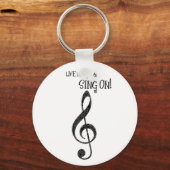 Porte-clés Music Keychain "Live Long and Sing On" (Recto)