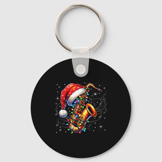 Porte-clés Music Notes Treble Clef Christmas Saxophone Jazz M (Recto)